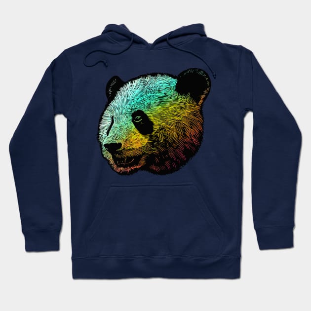 Cool Colored Panda Hoodie by barmalisiRTB